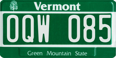 VT license plate OQW085