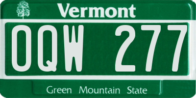 VT license plate OQW277