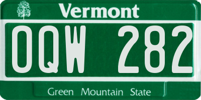 VT license plate OQW282