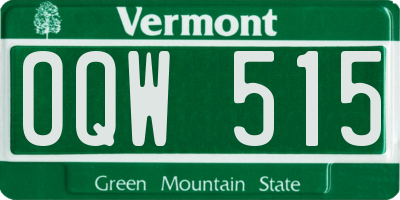 VT license plate OQW515
