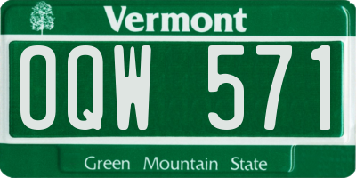 VT license plate OQW571