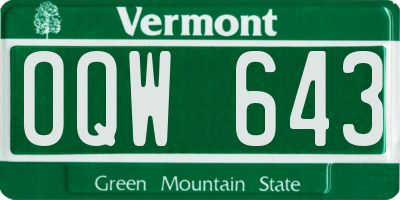 VT license plate OQW643