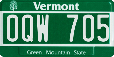 VT license plate OQW705
