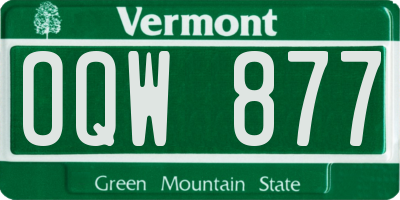 VT license plate OQW877