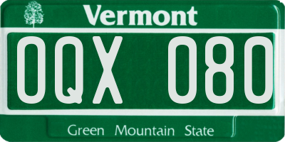 VT license plate OQX080