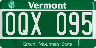 VT license plate OQX095