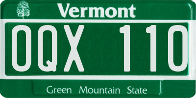 VT license plate OQX110