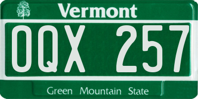 VT license plate OQX257