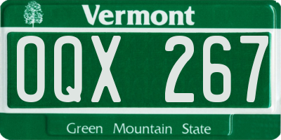 VT license plate OQX267