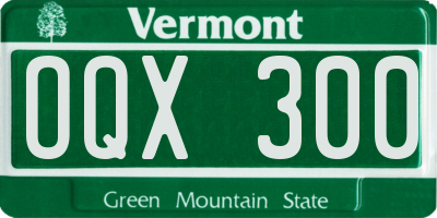 VT license plate OQX300