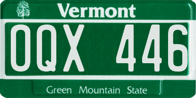 VT license plate OQX446