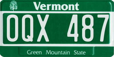 VT license plate OQX487