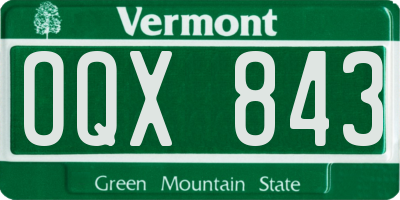 VT license plate OQX843