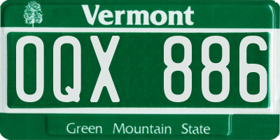 VT license plate OQX886