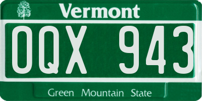 VT license plate OQX943