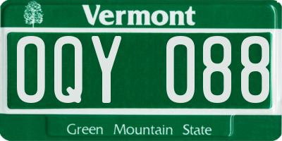 VT license plate OQY088