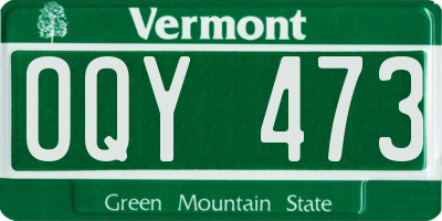 VT license plate OQY473
