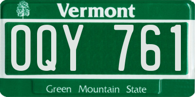 VT license plate OQY761