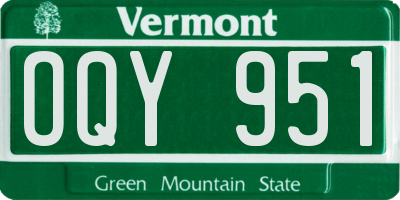 VT license plate OQY951