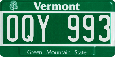VT license plate OQY993
