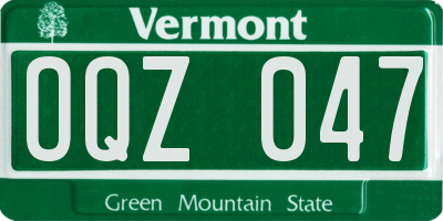 VT license plate OQZ047