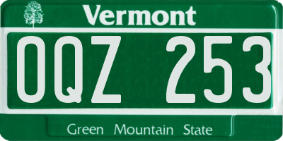 VT license plate OQZ253