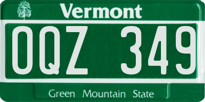 VT license plate OQZ349