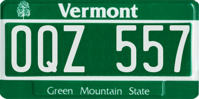VT license plate OQZ557