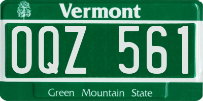 VT license plate OQZ561
