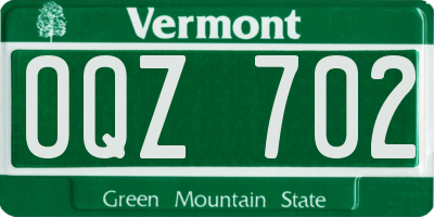 VT license plate OQZ702