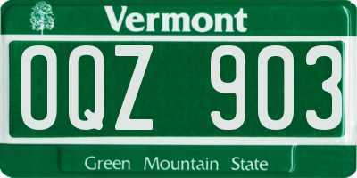 VT license plate OQZ903