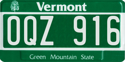VT license plate OQZ916
