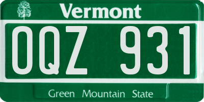VT license plate OQZ931