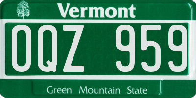 VT license plate OQZ959