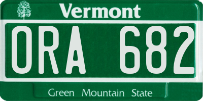 VT license plate ORA682