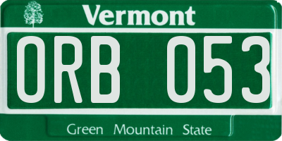 VT license plate ORB053