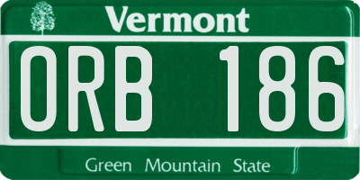 VT license plate ORB186
