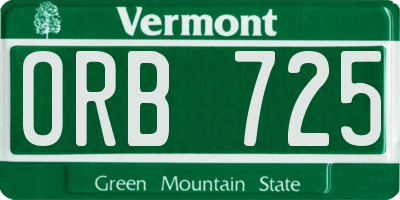 VT license plate ORB725
