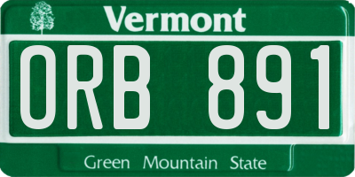 VT license plate ORB891