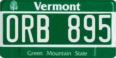 VT license plate ORB895