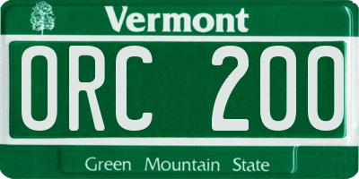 VT license plate ORC200