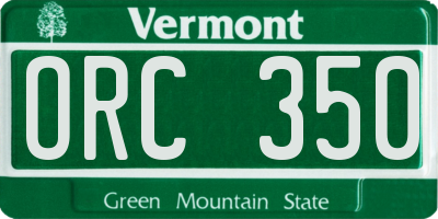 VT license plate ORC350