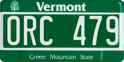 VT license plate ORC479