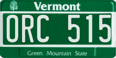VT license plate ORC515