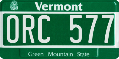 VT license plate ORC577