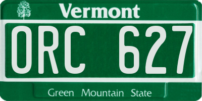 VT license plate ORC627