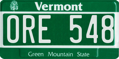 VT license plate ORE548
