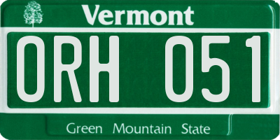 VT license plate ORH051