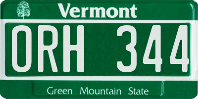 VT license plate ORH344