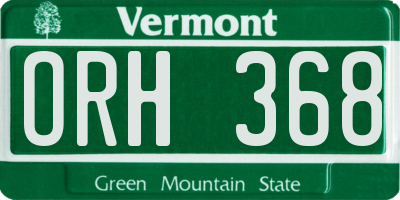 VT license plate ORH368